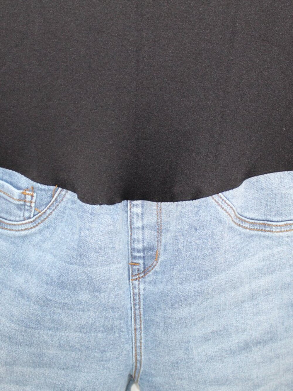 LOVE SOHO MATERNITY JEANS FULL PANEL SZ LG BOOTCUT FLARE - Picture 2 of 6